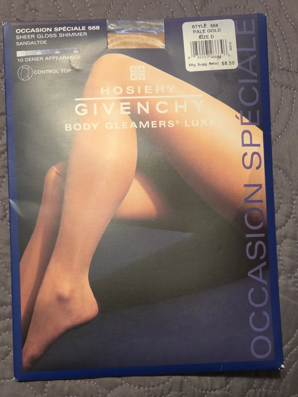 Givenchy  Body Gleamers Luxe- Gloss Shimmer Hosery - Style 568 Sz D- Pale Gold